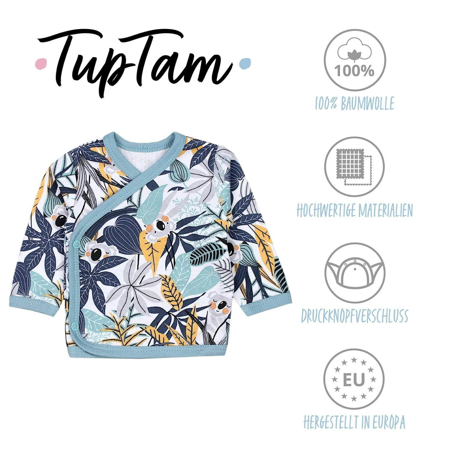 TupTam Babymode TupTam Wickelshirt TupTam Baby Jungen Langarm Wickelshirt Baumwolle 5er Set Koala Safa