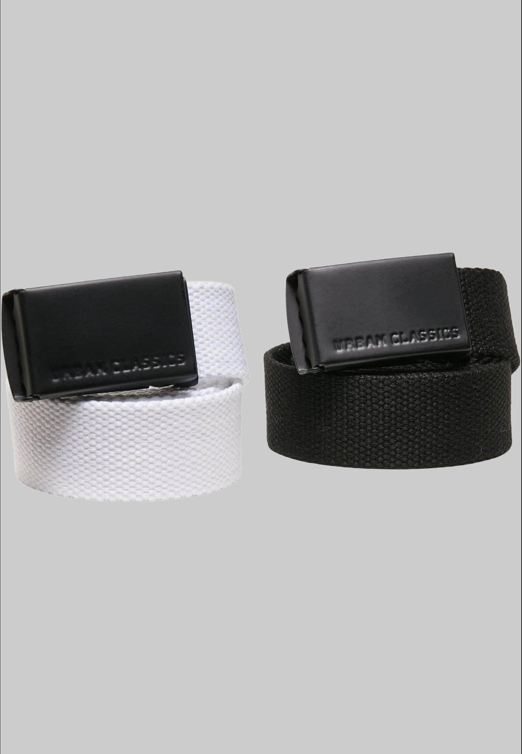 Urban Classics Kids Canvas Belt 2-Pack - Durable & Adjustable black-white URBAN CLASSICS Jungenmode