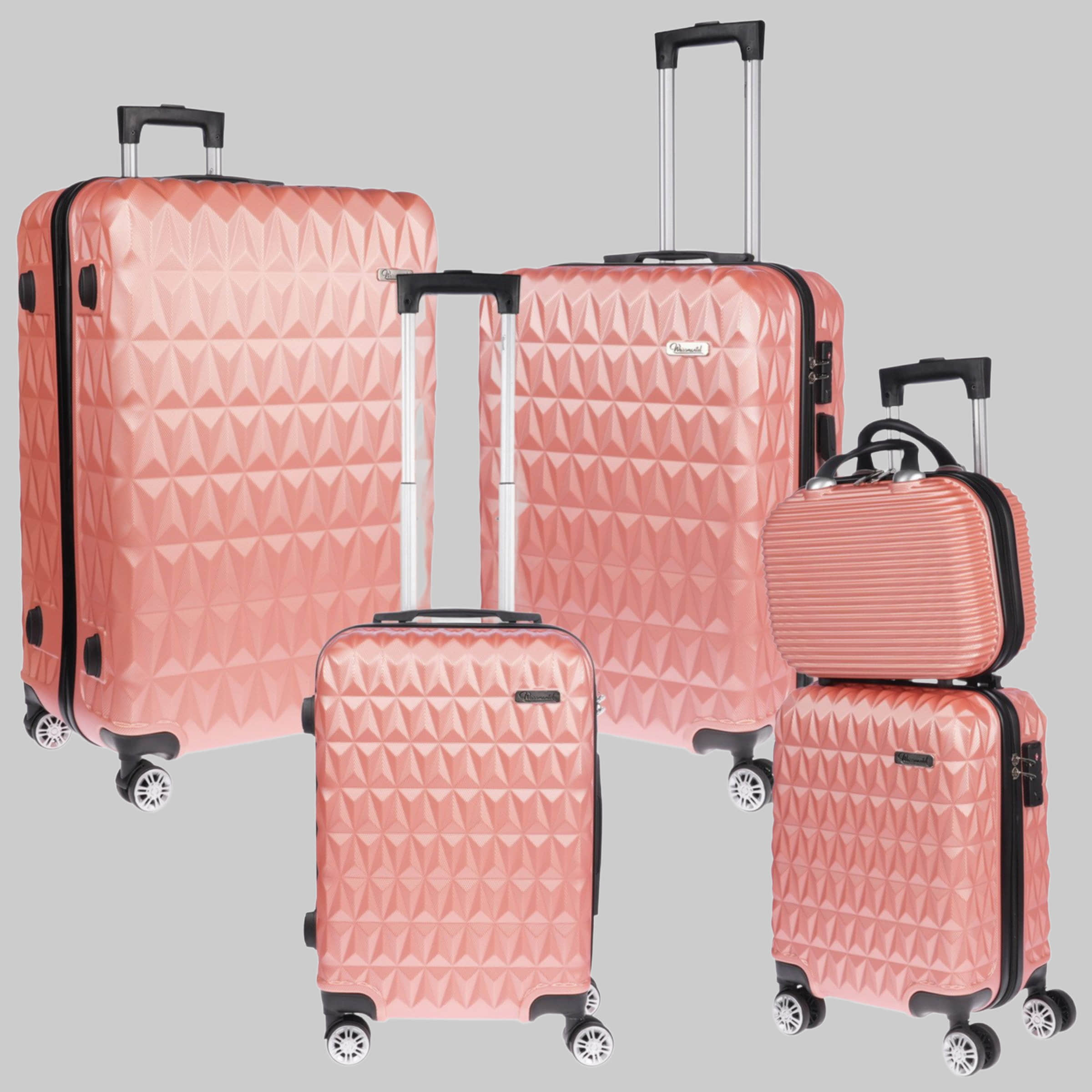 Weissmantel Weissmantel Kofferset 5er Koffern Set Hartschalenkoffer - Handgepäck, Mittelgroße & XL Reisekoffer Rosegold Koffer & Reisegepäck