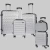 Weissmantel Kofferset 5er Koffern Set Hartschalenkoffer - Handgepäck, Mittelgroße & XL Reisekoffer silber Weissmantel Koffer & Reisegepäck