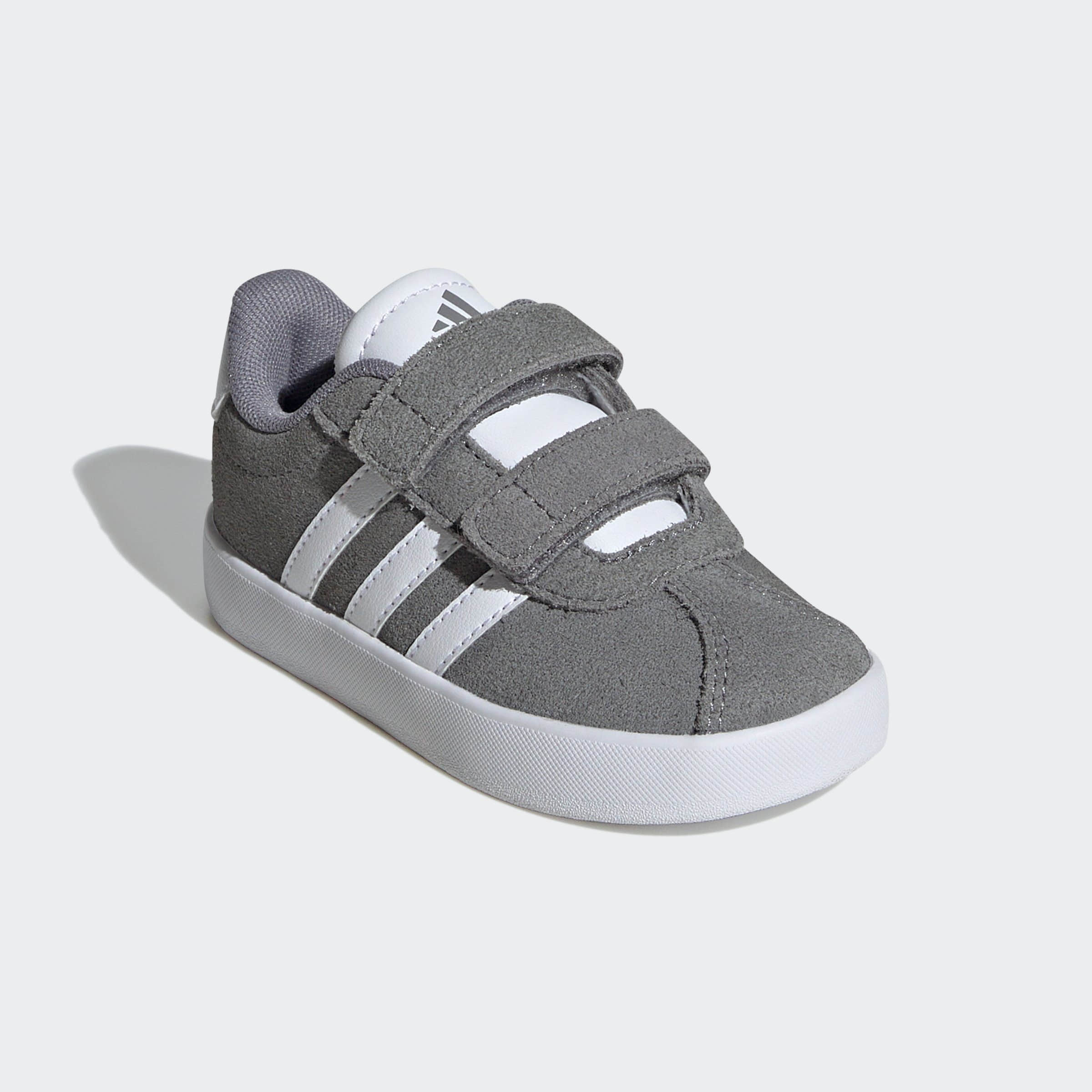 adidas VL Court 3.0 Velcro Shoe for Kids - Inspired by the Classic Samba Grey Three Babymode
