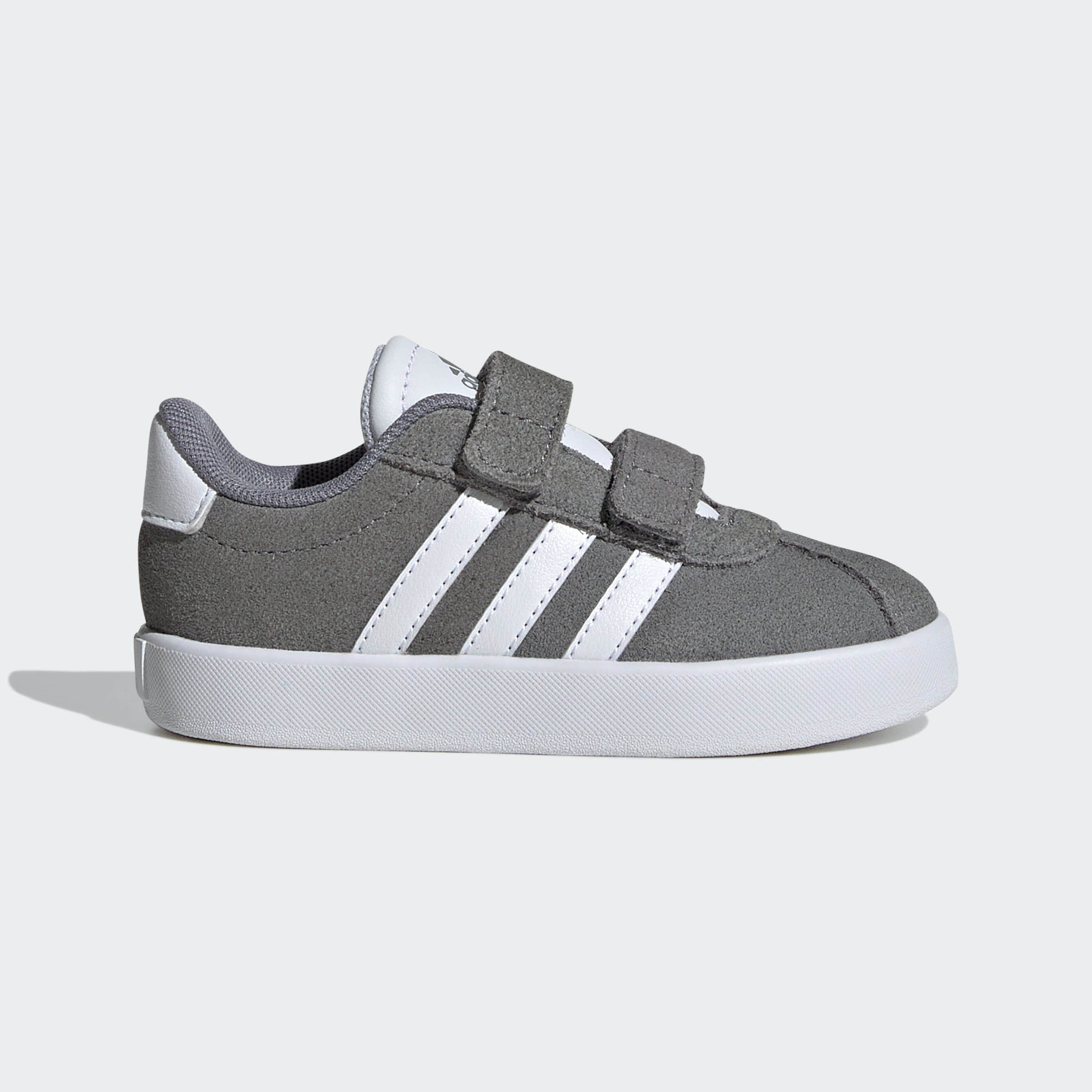 adidas VL Court 3.0 Velcro Shoe for Kids - Inspired by the Classic Samba Grey Three Babymode