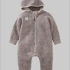 hessnatur Organic Merino Wool Fleece Overall - Sustainable Babywear greige Hessnatur Babymode