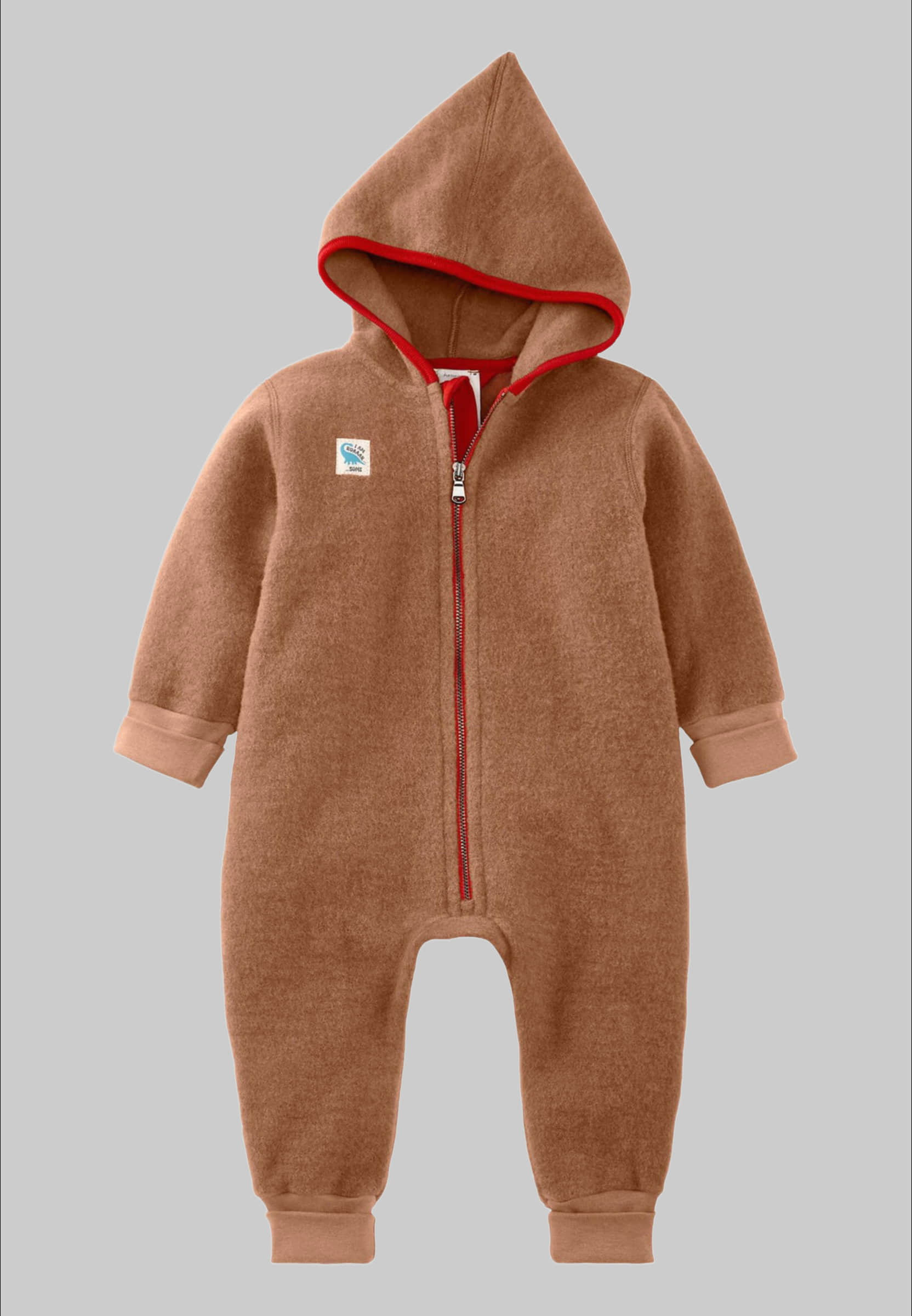 Hessnatur hessnatur Organic Merino Wool Fleece Overall - Sustainable Babywear terrabraun Babymode