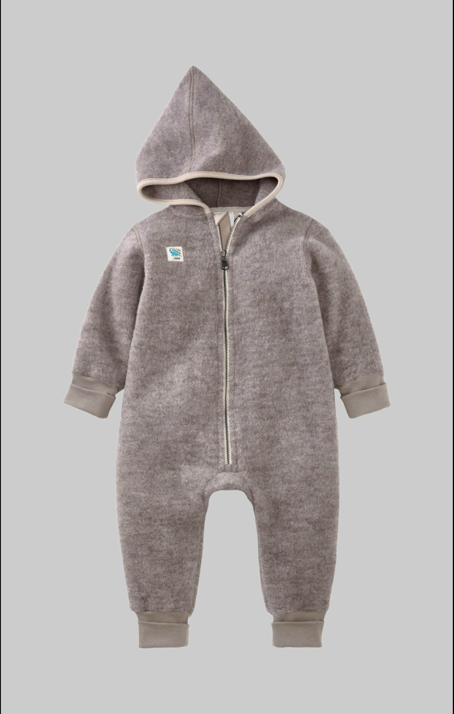 hessnatur Organic Merino Wool Fleece Overall - Sustainable Babywear greige Hessnatur Babymode