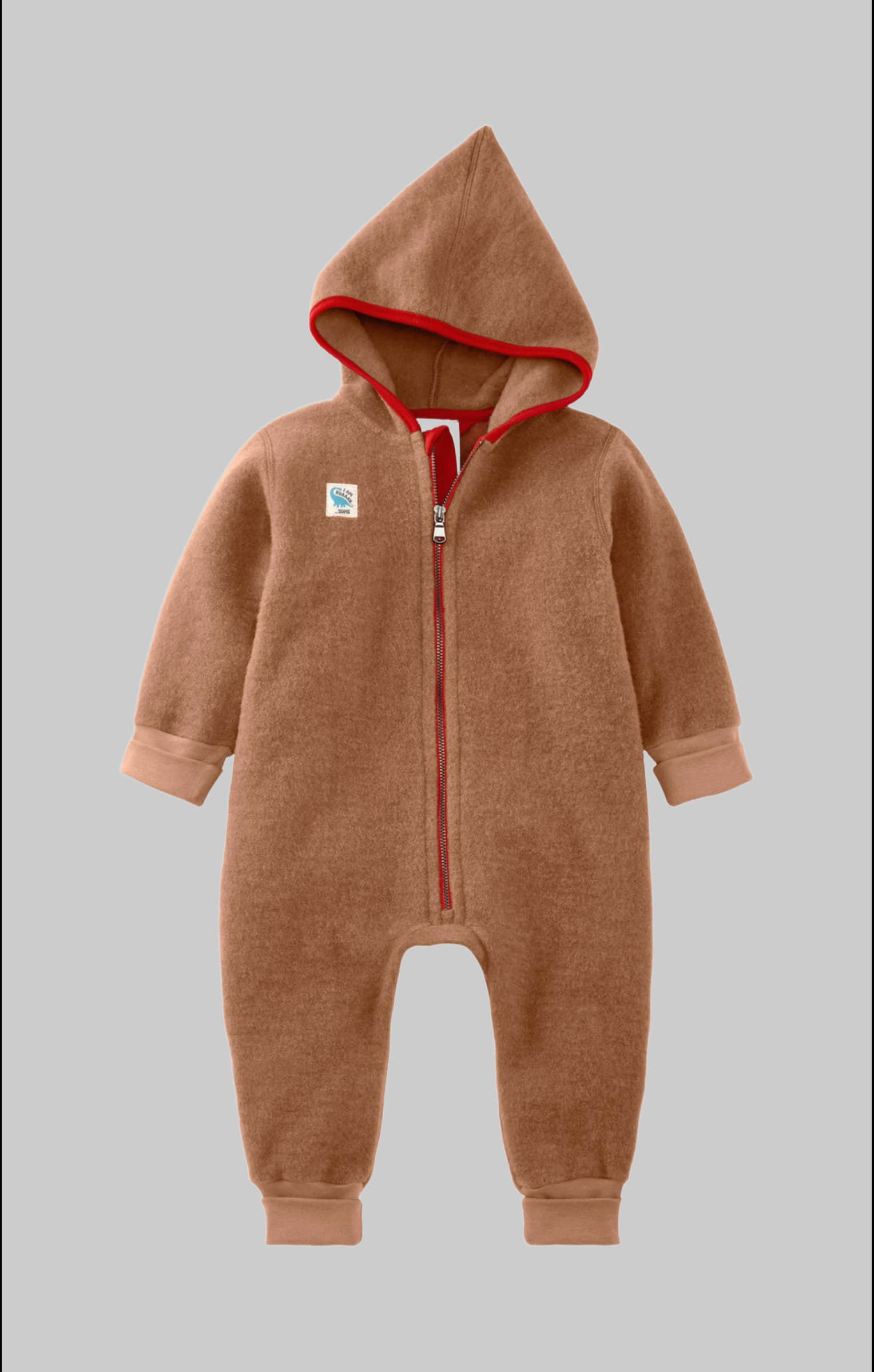 Hessnatur hessnatur Organic Merino Wool Fleece Overall - Sustainable Babywear terrabraun Babymode