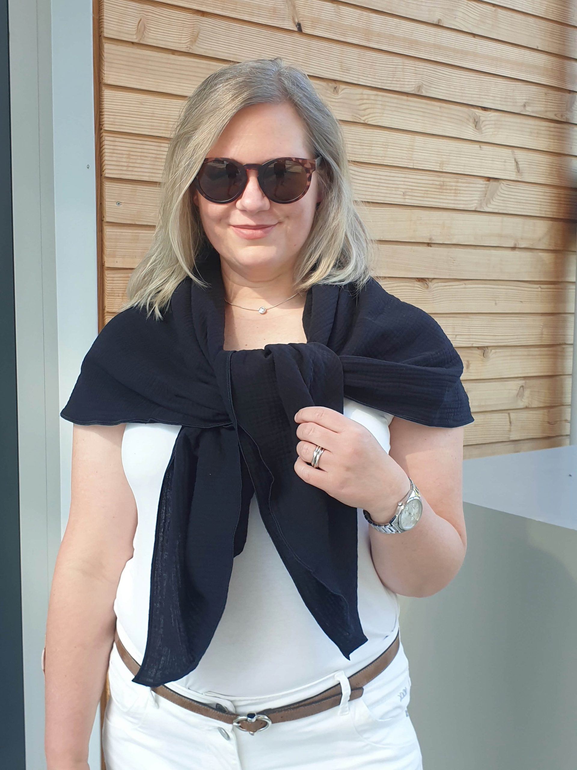 wundabaa Muslin Double Gauze Scarf | Premium Organic Cotton schwarz wundabaa Mädchenmode