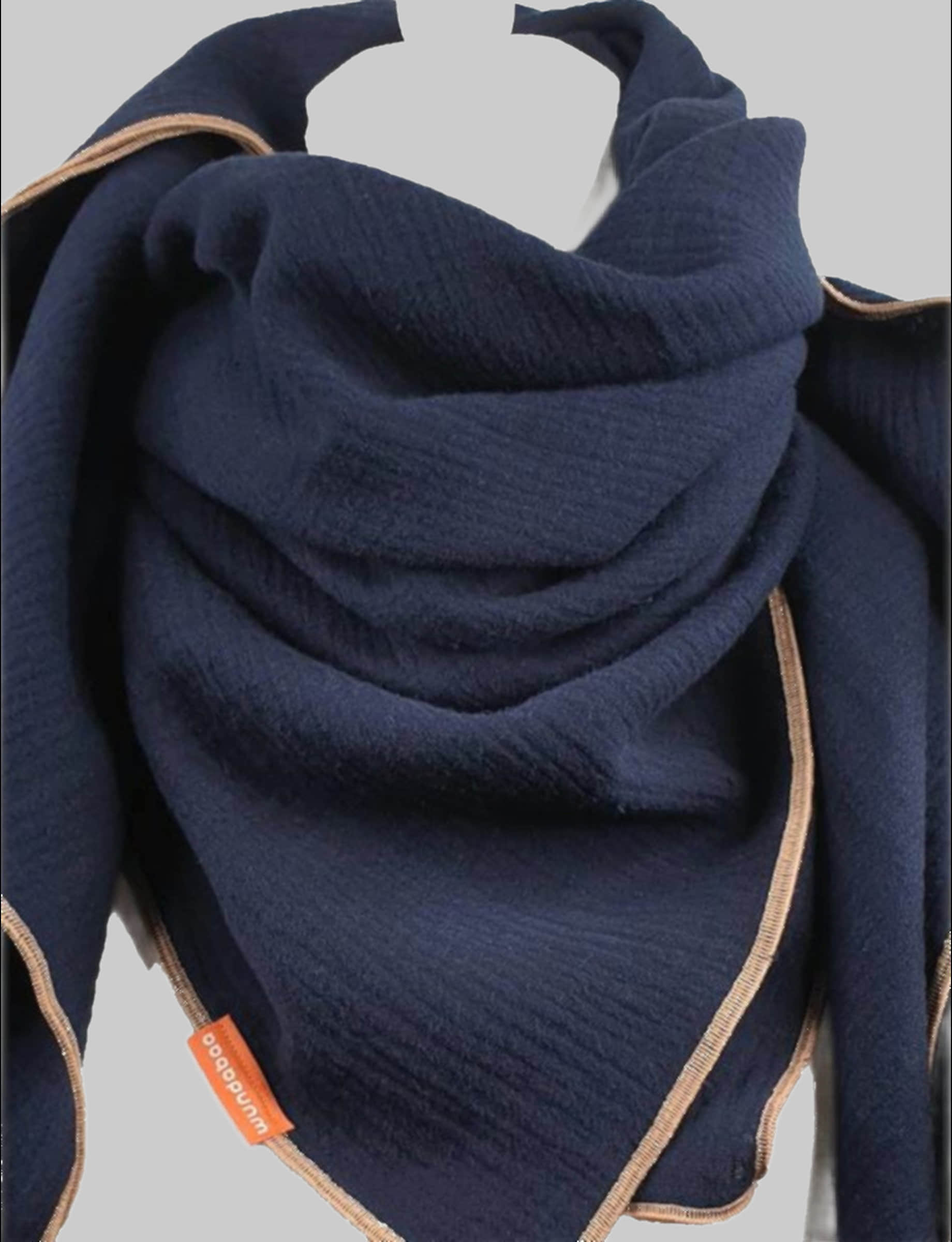 wundabaa Muslin Scarf - Soft Organic Cotton Wrap - Neck Scarf, Shawl, Triangle - Blue & More Colors dunkelblau Mädchenmode wundabaa