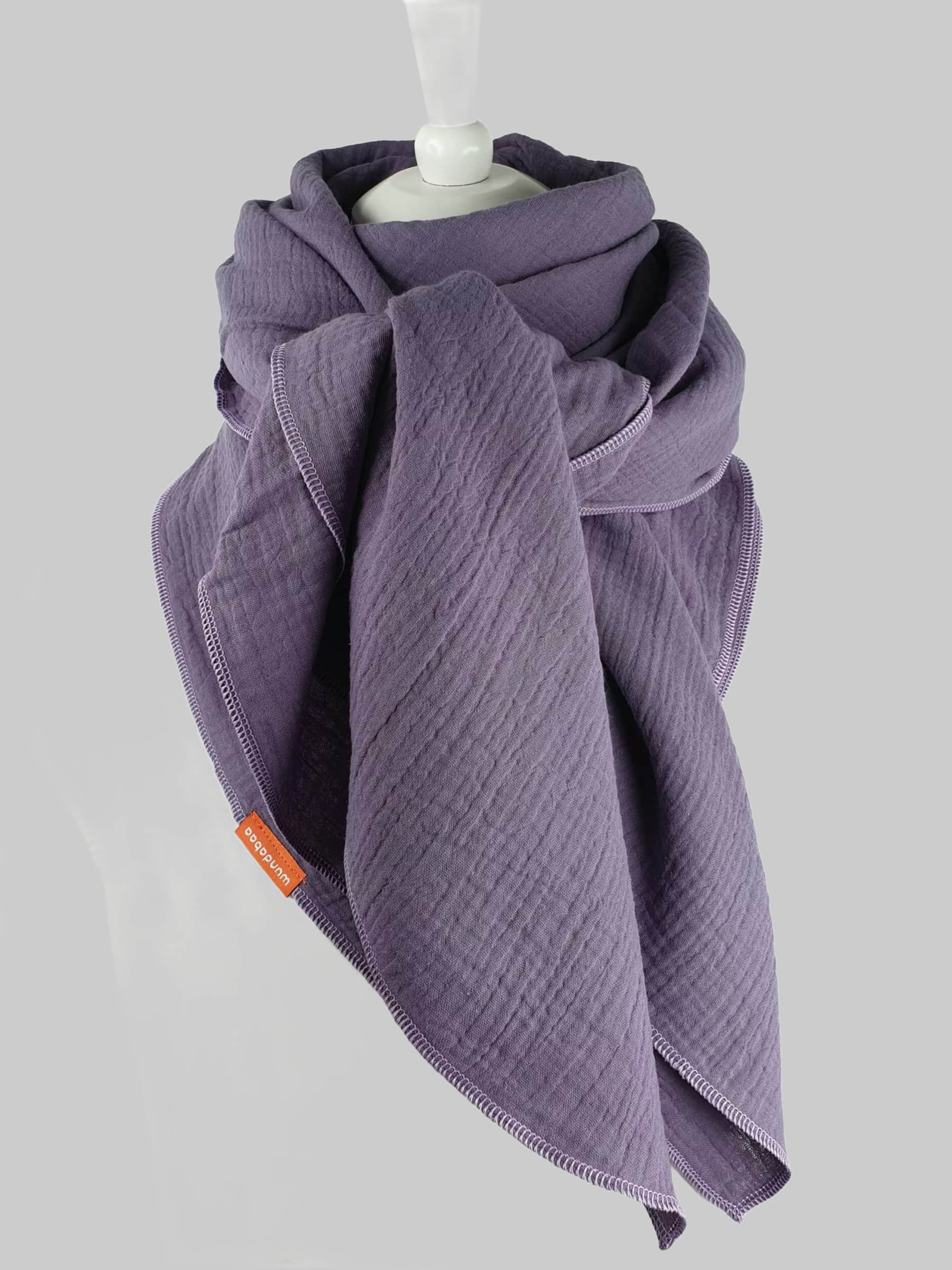 wundabaa wundabaa Muslin Scarf - Soft Organic Cotton Wrap - Neck Scarf, Shawl, Triangle - Blue & More Colors lavendel Mädchenmode