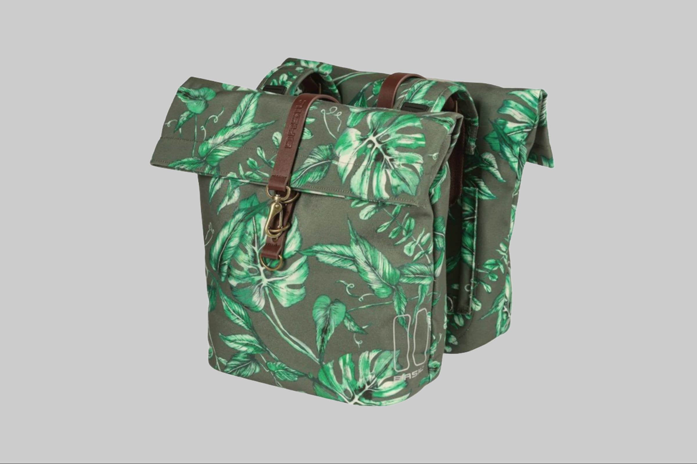 Basil Sportaccessoires Basil Ever-Green Double Bike Bag - 32L - Thyme Green thymian gr