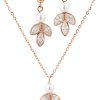 Brautkronen Brautschmuck Set: Stainless Steel Necklace & Earrings with Zirconia & Pearl for Brides rose myToys Brautkrone