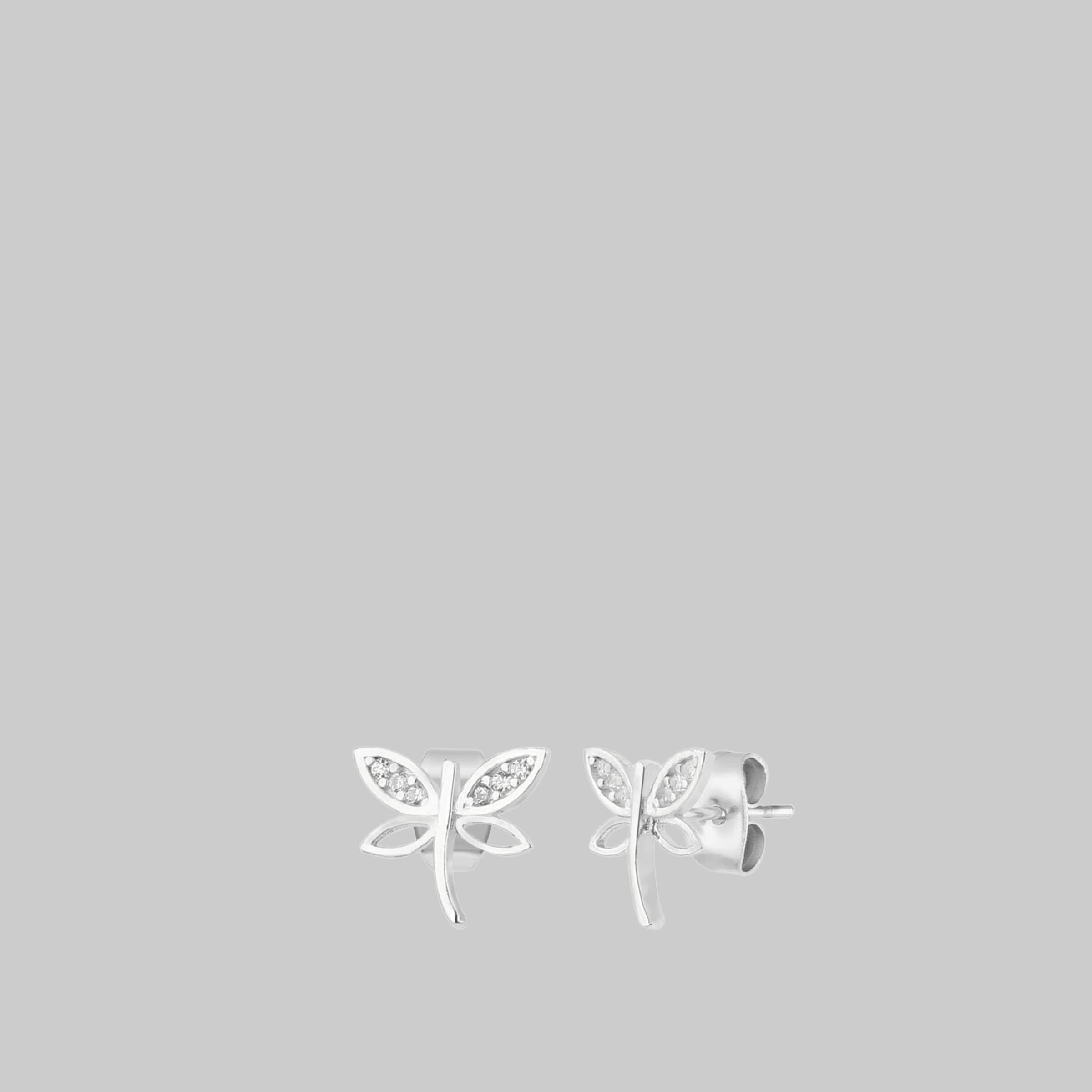 myToys Einzelstu00FCck Dragon Silver Dragonfly/Libelle 925 Sterling Silver Earrings Silber
