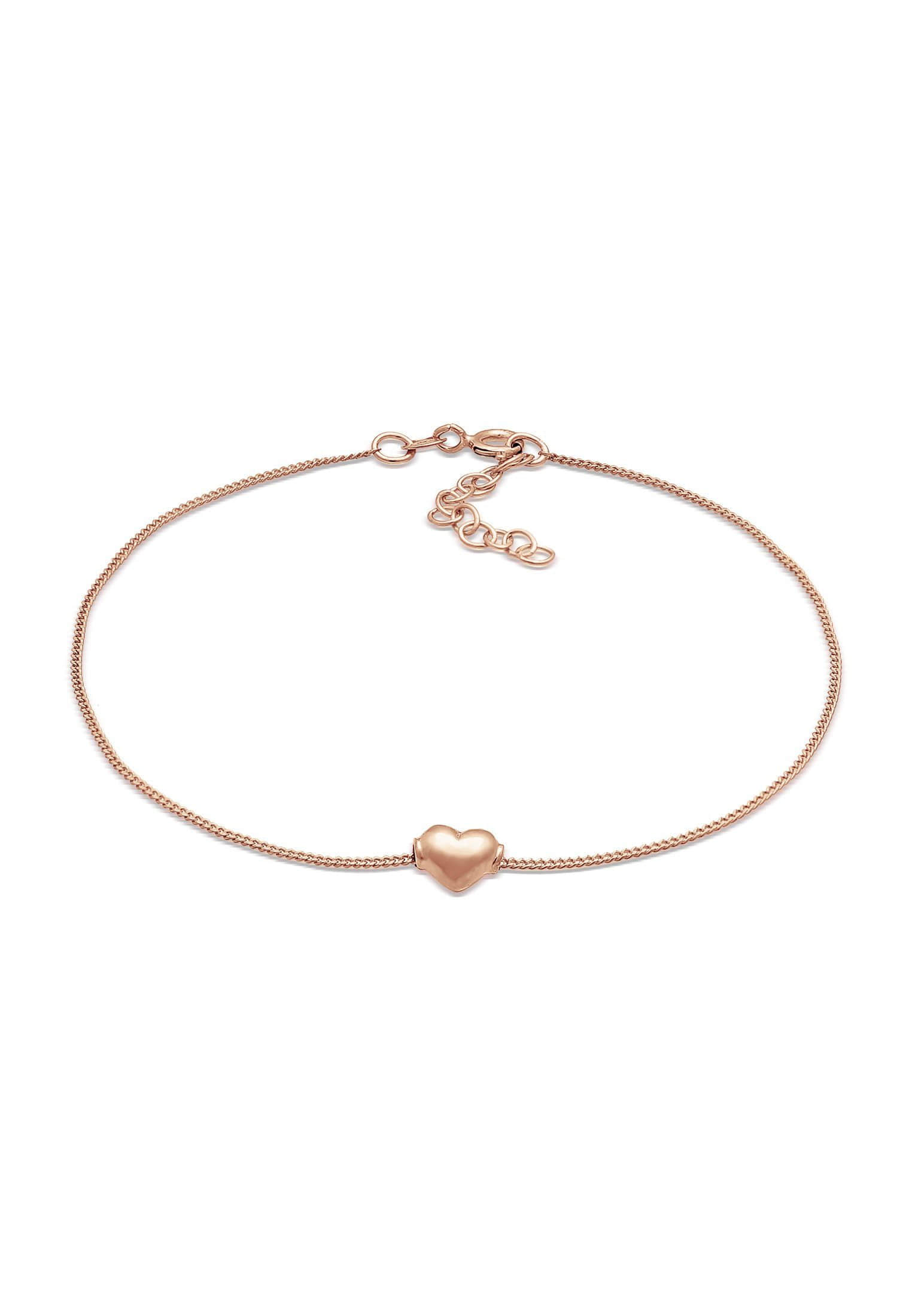 Elli Fußkette Kinder Herz Liebe Sommer 925 Silber, Herz Rosegold Mädchenmode Elli