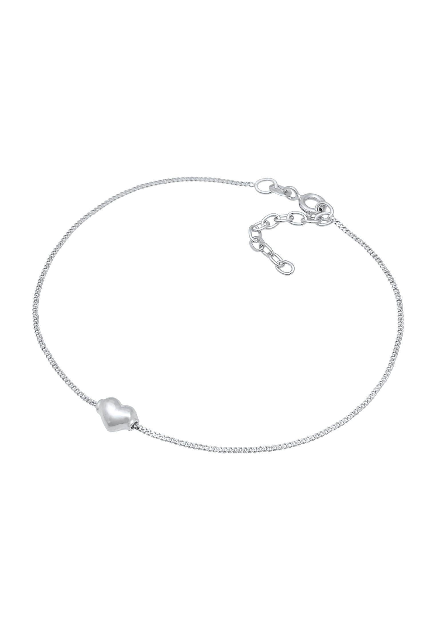 Mädchenmode Elli Elli Fußkette Kinder Herz Liebe Sommer 925 Silber, Herz Silber
