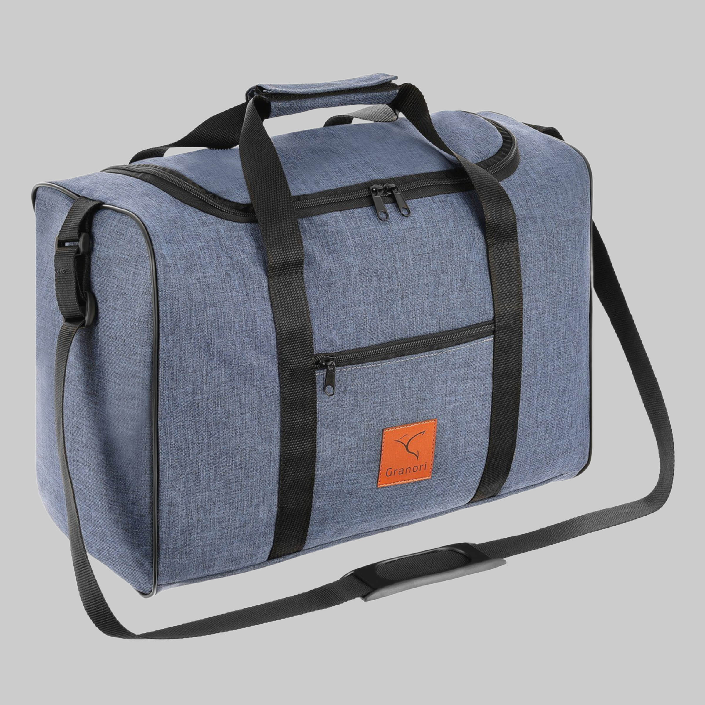 GRANORI Hand Luggage Travel Bag 40x30x20 cm for Flights with e.g. Wizz Air (Model WT2), extra light, with lockable compartment and adjustable shoulder strap Blau Granori Accessoires & Taschen