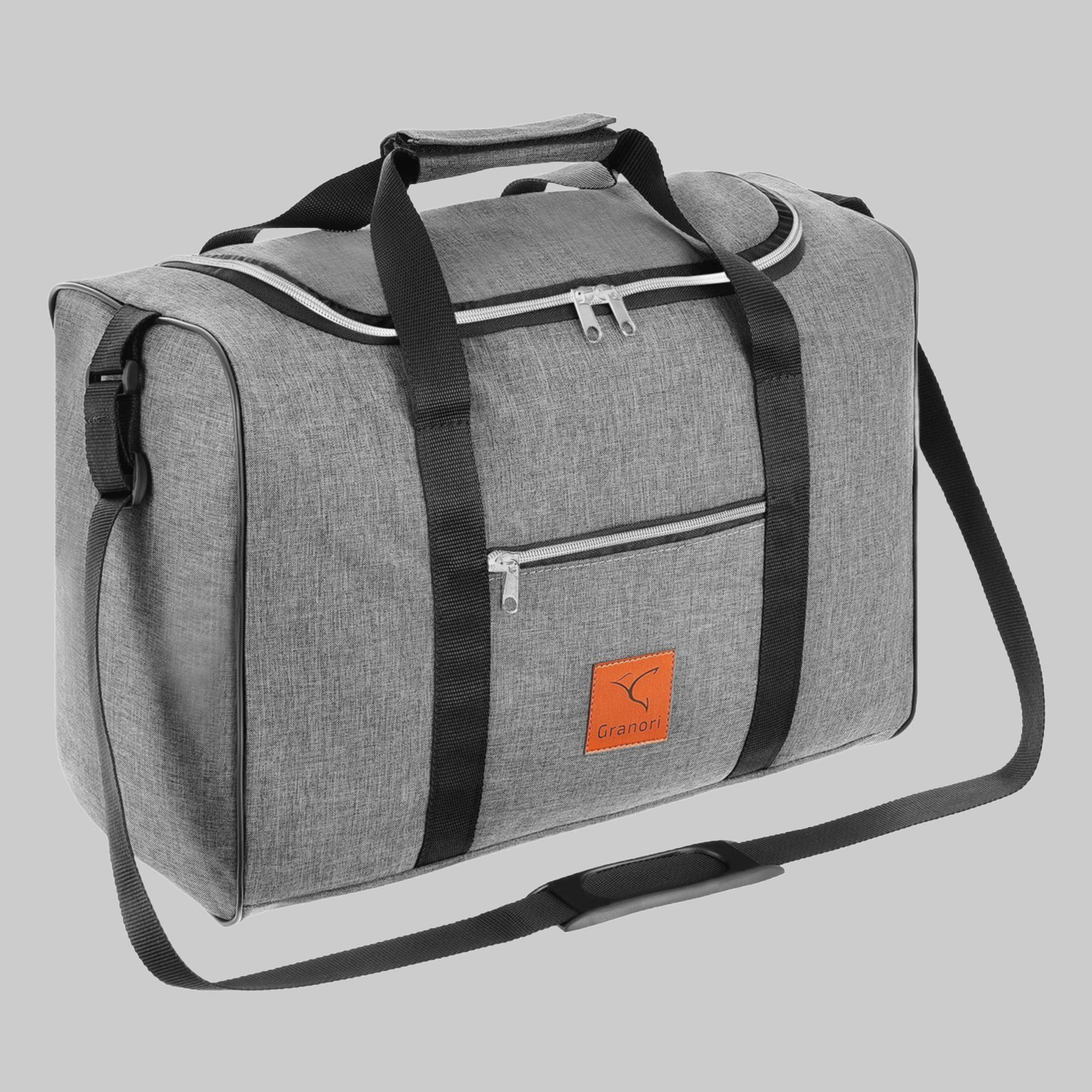 Accessoires & Taschen Granori GRANORI Hand Luggage Travel Bag 40x30x20 cm for Flights with e.g. Wizz Air (Model WT2), extra light, with lockable compartment and adjustable shoulder strap Grau