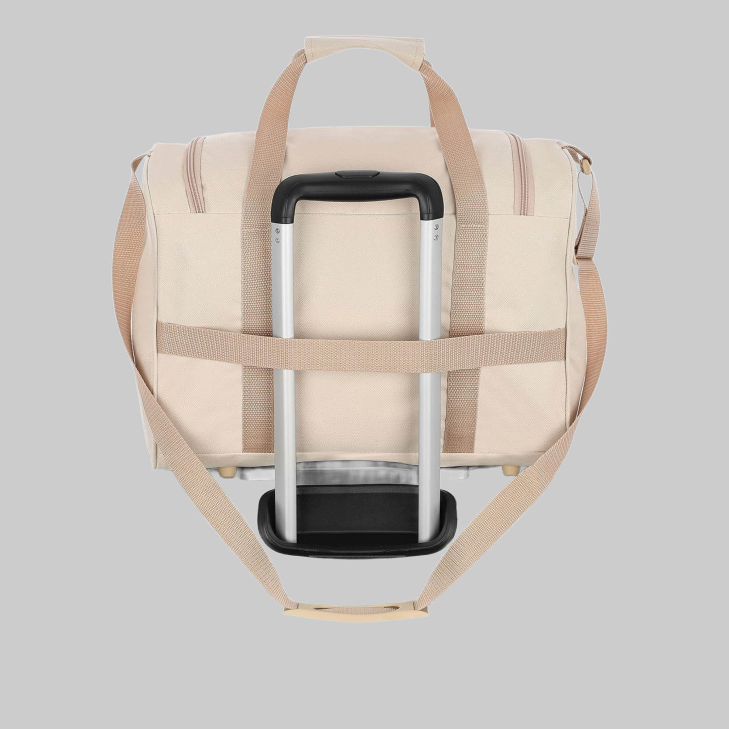 Granori GRANORI Hand Luggage Travel Bag 40x30x20 cm for Flights with e.g. Wizz Air (Model WT2), extra light, with lockable compartment and adjustable shoulder strap Beige Accessoires & Taschen