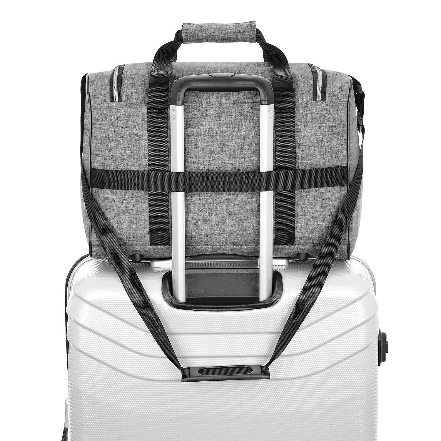 Accessoires & Taschen Granori GRANORI Hand Luggage Travel Bag 40x30x20 cm for Flights with e.g. Wizz Air (Model WT2), extra light, with lockable compartment and adjustable shoulder strap Grau