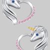 Goldene Hufeisen Golden Hufeisen Rainbow Unicorn Horse Earrings - 925 Sterling Silver Zirconia Pinkrosa myToys