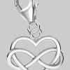 Goldene Hufeisen myToys Golden Hufiesen Charm Herz Unendlich Herz Karabiner Charm für Bättelarmband 925 Silber (1 Stück, inkl. Etui), für Gliederarmband oder Halskette