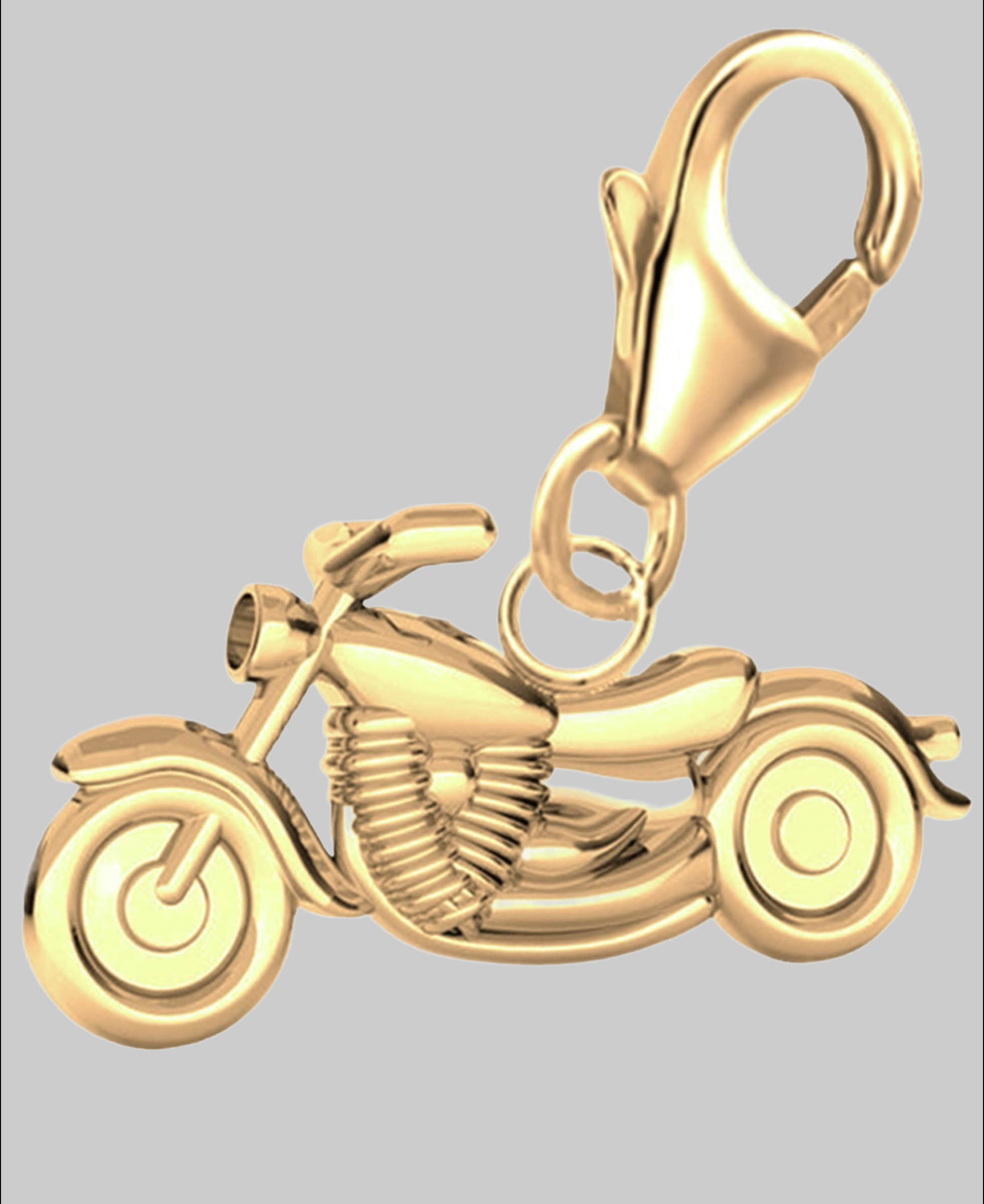 Golden Hufschmied Charm-Einhänger Motorrad Karabiner Charm Anhänger für Bettelarmband 925 Silber (inkl. Etui) Gold Goldene Hufeisen myToys