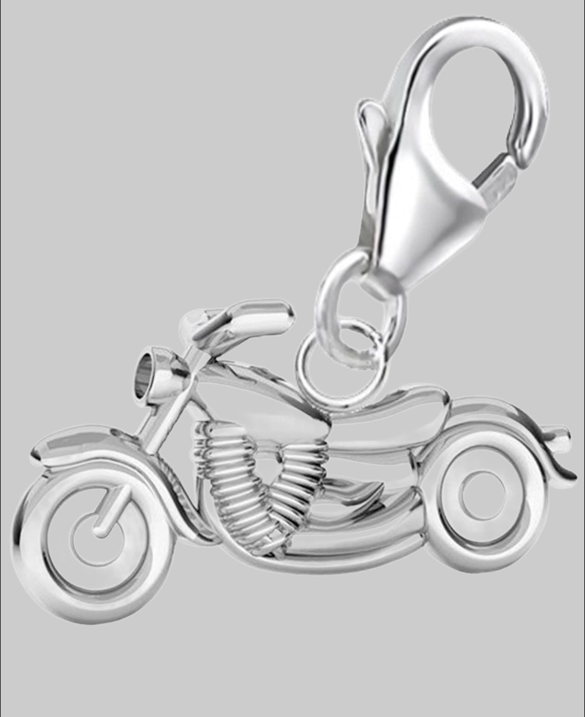 Golden Hufschmied Charm-Einhänger Motorrad Karabiner Charm Anhänger für Bettelarmband 925 Silber (inkl. Etui) Silber Goldene Hufeisen myToys