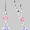 myToys Goldene Hufeisen Goldene Hufesen Paar Ohrhänger Zirkonia Herz – 925 Sterling Silber Rosa-Lila