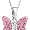 Goldene Hufeisen myToys Goldene Hufiesen Crystal Butterfly & Heart Necklace - 925 Silver for Girls