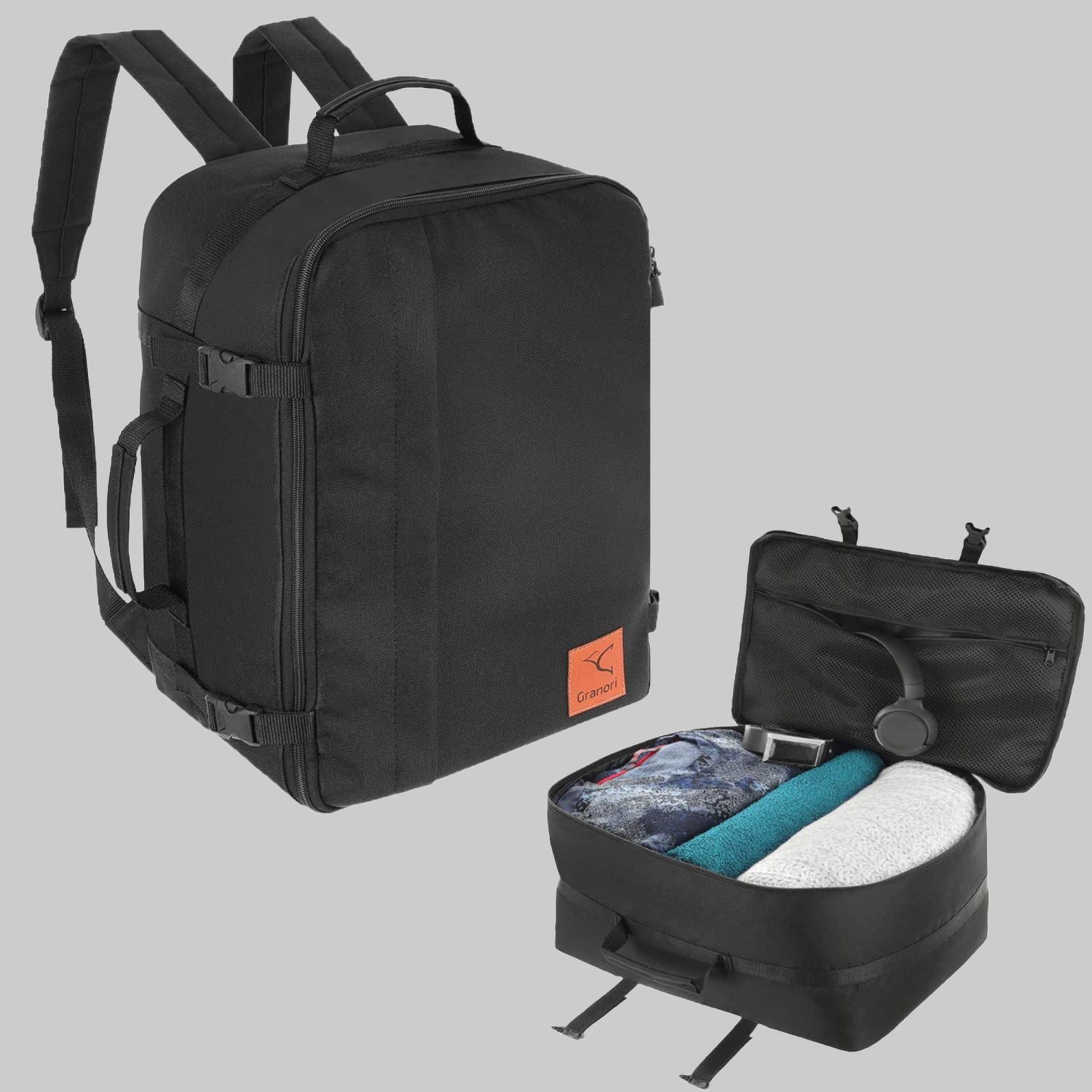 Granori Kofferrucksack 40x20x25 cm Handgepäck 20 L für Ryanair (Dreampack R), leicht, mit aufklappbarer Kofferoffnung und Trollehalterung Granori Accessoires & Taschen