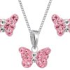 Goldene Hufeisen myToys Hunters Fine Jewellery: Sterling Silver Butterfly & Zirkonia Children's Necklace & Earrings Set
