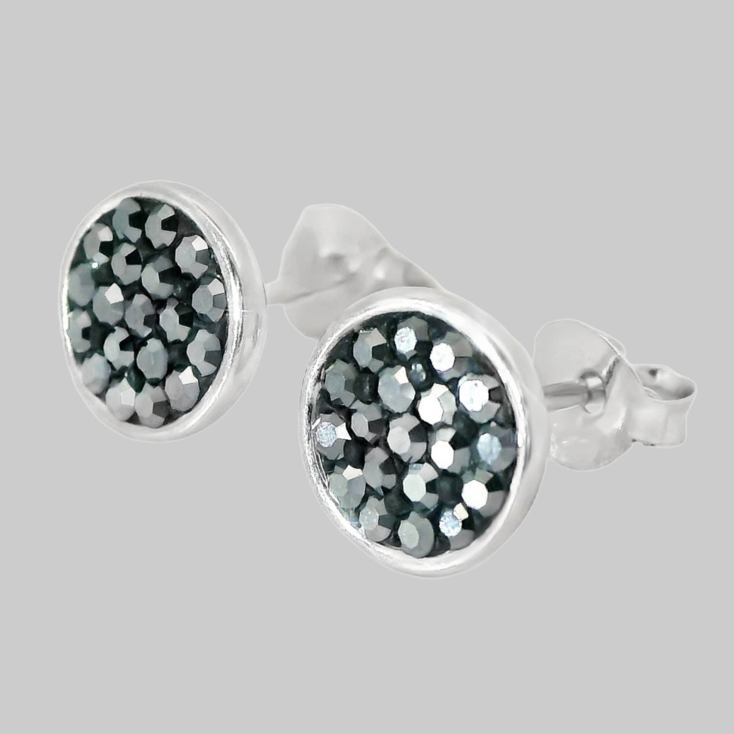 Impala Jessica Crystal Accent 925 Sterling Silver Earrings hematite myToys Impala