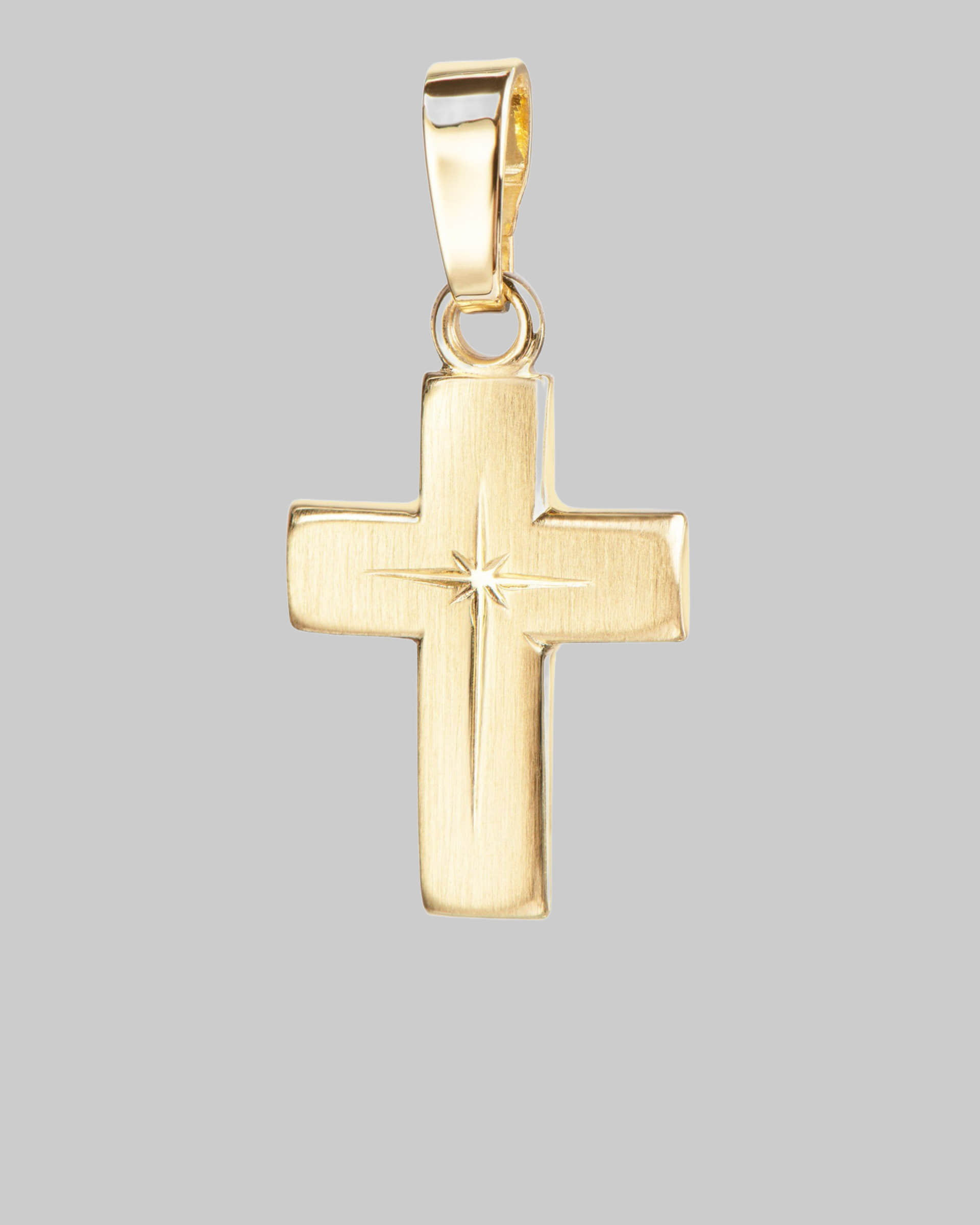JEVELION myToys JEVELION 333 Gold Small Cross Pendant – 'Made in Germany' | Cross Necklace for Men & Women