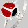 Mädchenmode JOBO JOBO Children's Ring 'Marienkaefer' - 925 Sterling Silver with Enamel