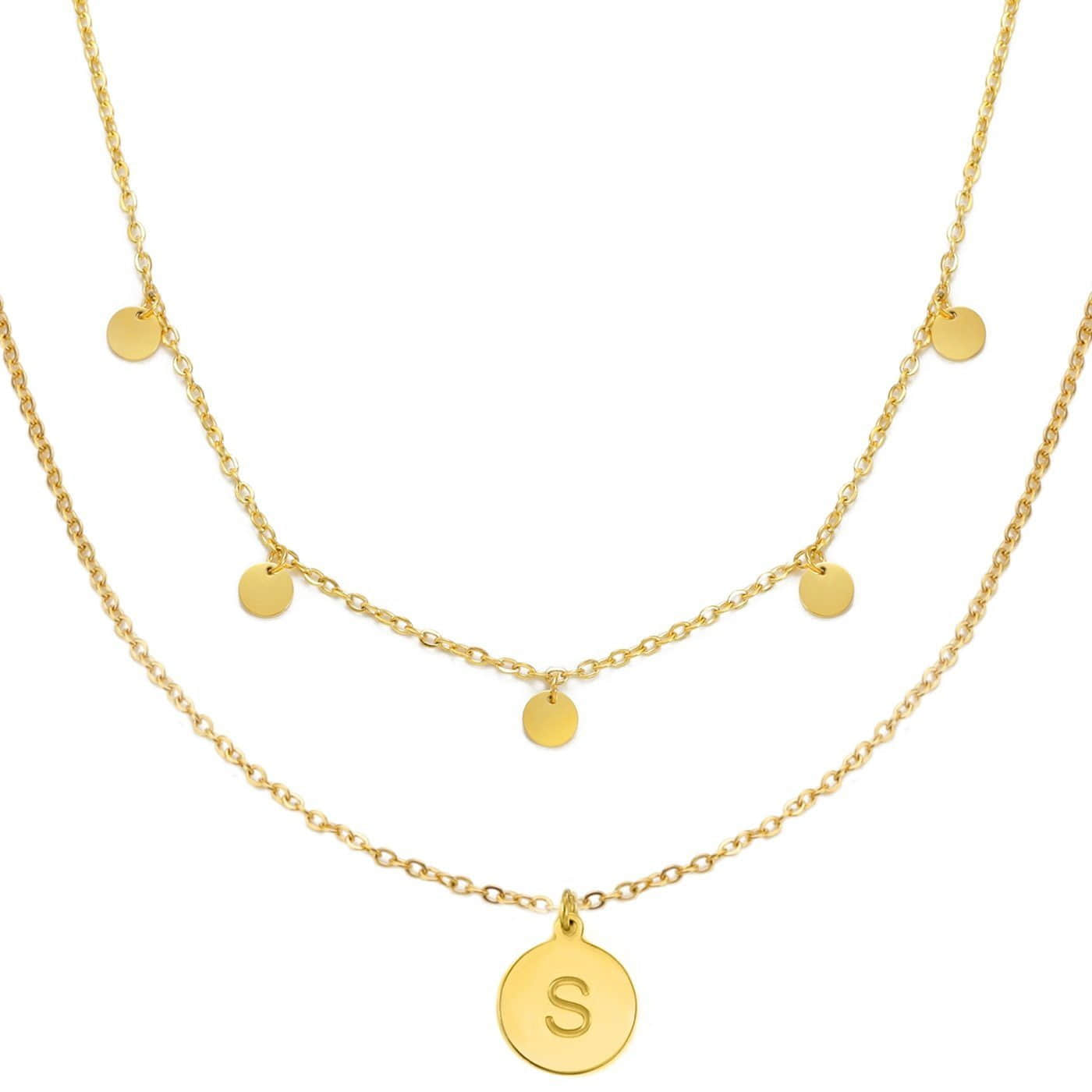 myToys Kim Johanson Kim Johanson Personalized Stainless Steel Necklace Set - Plate & A-Z Letters Gold
