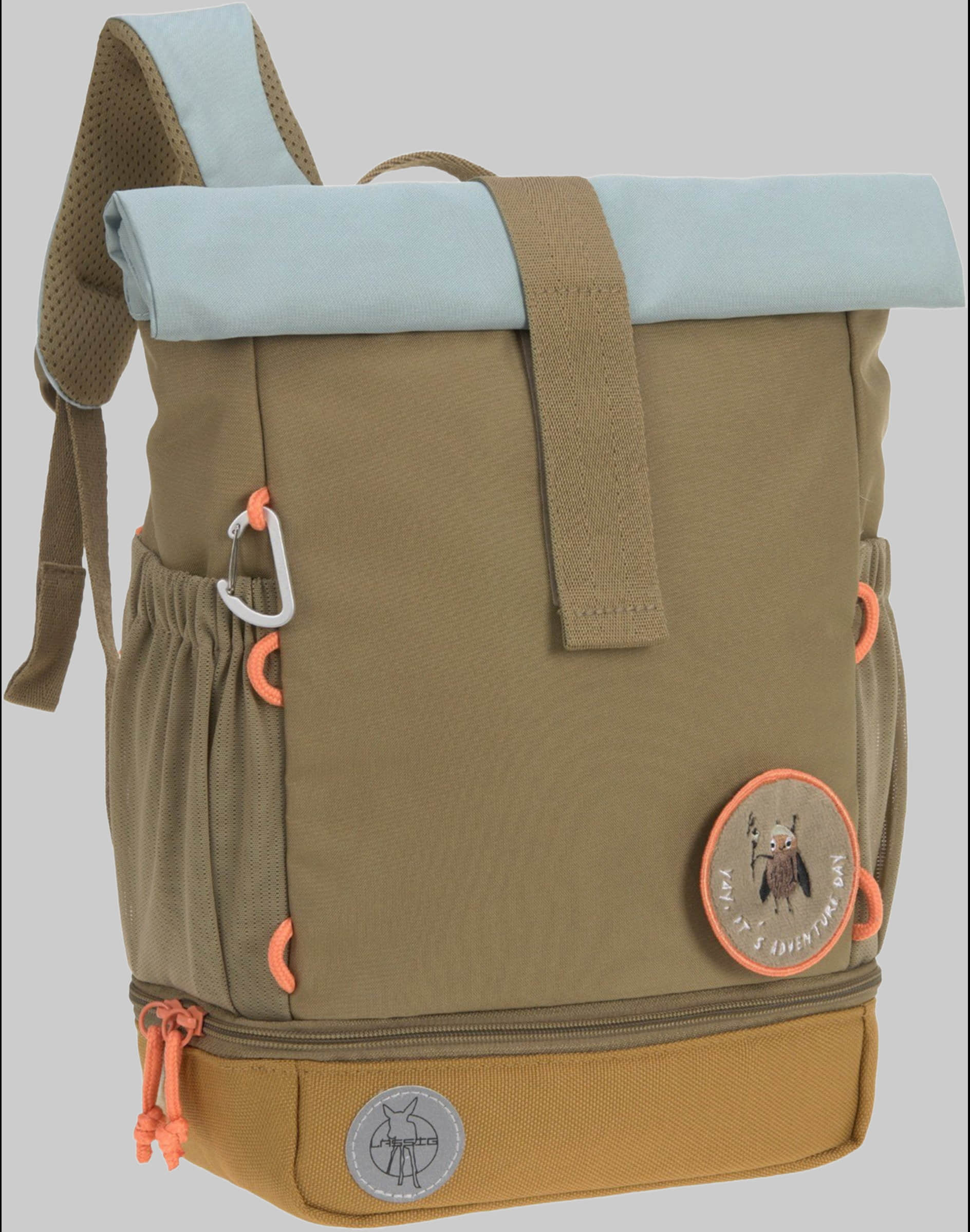 LÄSSIG Mini Rolltop Backpack Nature, Hazelnut Green Spielzeug Lu00C4SSIG