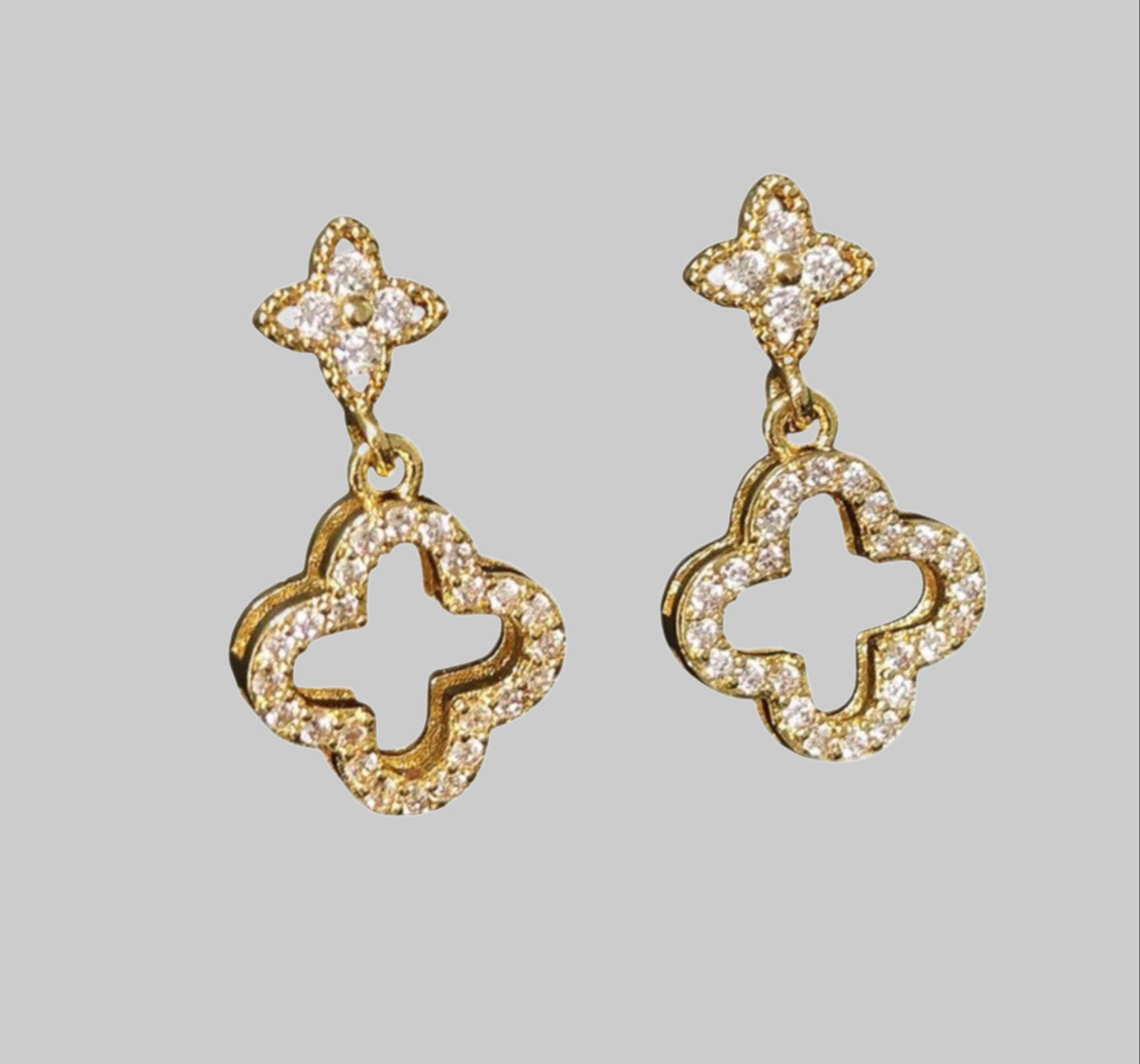 Lale Collectionu00AE Lale Collection Clover & Bloom Earrings - Lucky Charm Gold & Green Strass myToys