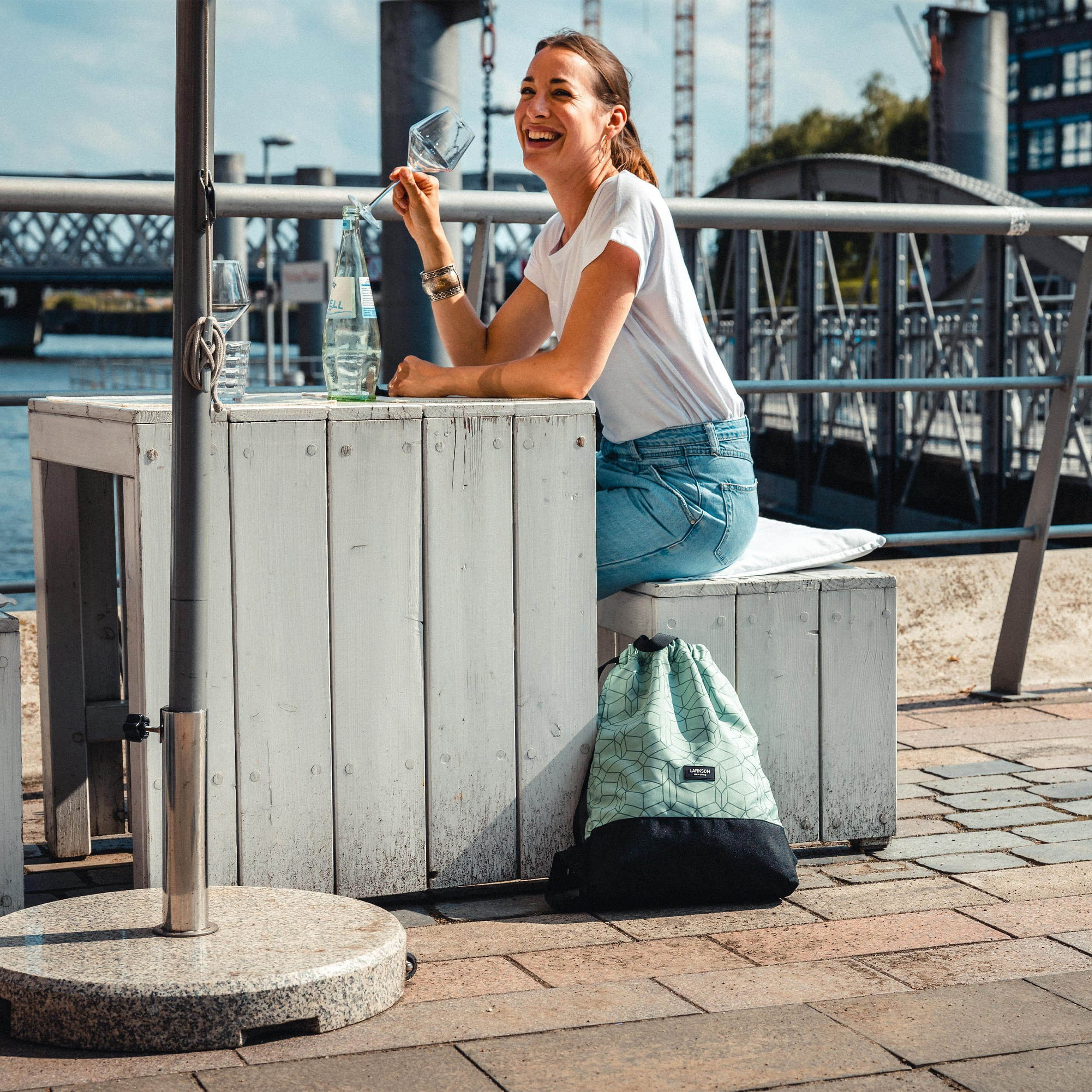 LARKSON Accessoires & Taschen Larkson No. 7 Turnbeutel Damen & Herren | Recycled PET, Anti-Theft | Sustainable Style Mint