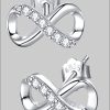 Limana Paar Ohrstecker 5x10mm kleine 925 Silber Unendlichkeit Infinity Ohrringe Zirkonia (inkl. Geschenkdose mit Herz Gravur) silber Limana myToys