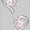 myToys Limana Limana Paar Ohrstecker Ohrringe 925 Sterling Silber Herz Herzohrringe rosa lilafür jeden Tag (inkl. Geschenkdose)