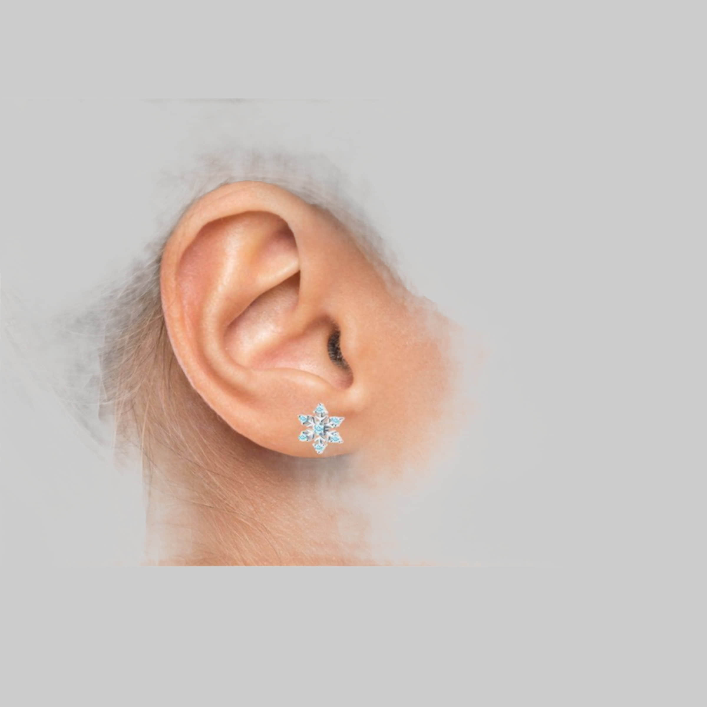 Limana Paar Ohrsteker 'Schneeflocke' 925 Sterling Silver Snowflake Earrings for Girls - Gift Box Included myToys Limana