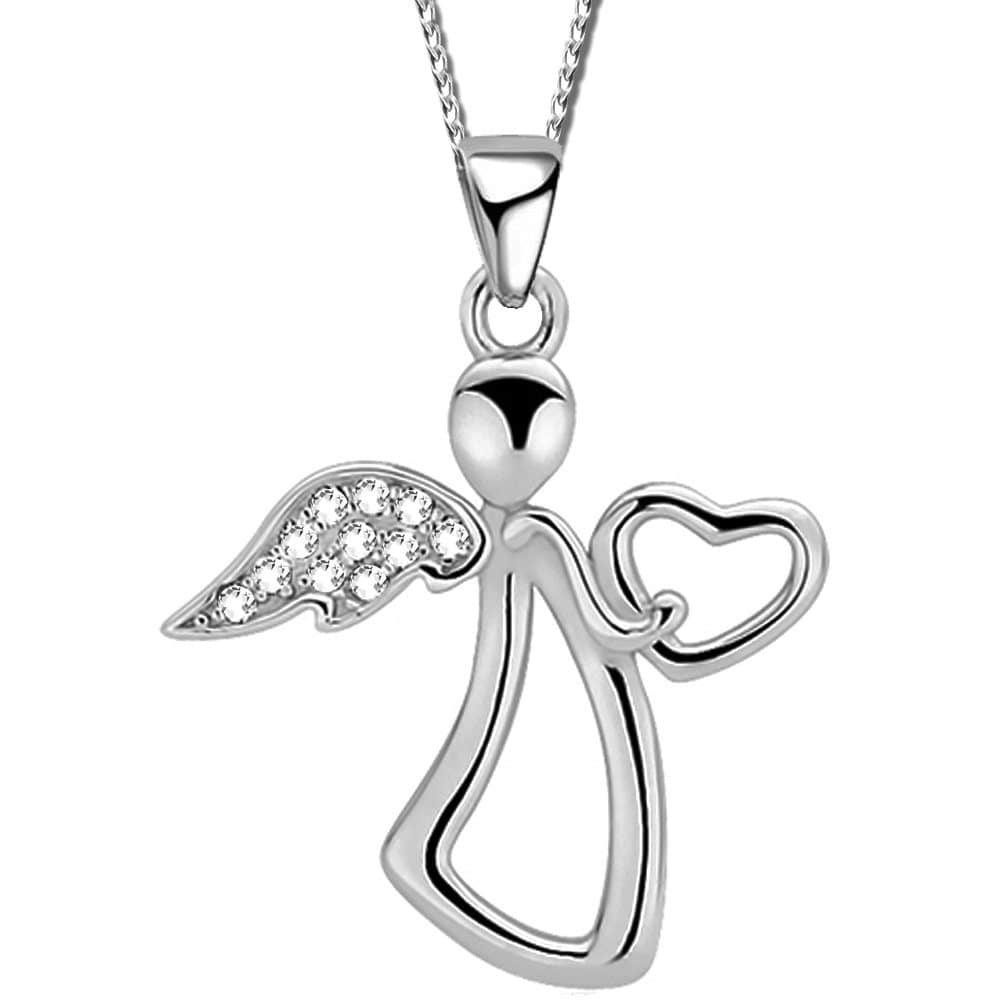 Mädchenmode Limana Limana Schmuckset Kinder Mädchen Set 925 Silber Engel Herz Halskette mit Ohrringe Silber