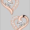 myToys Limana Limana Sterling Silver Heart Earrings - Rose Gold & Gold Finish - Gift Box Included Rosegold