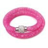 MyBeautyworld24 Crystal Mesh Wickelarmband - Sparkling Shamballa Bracelet rosa myToys MyBeautyworld24