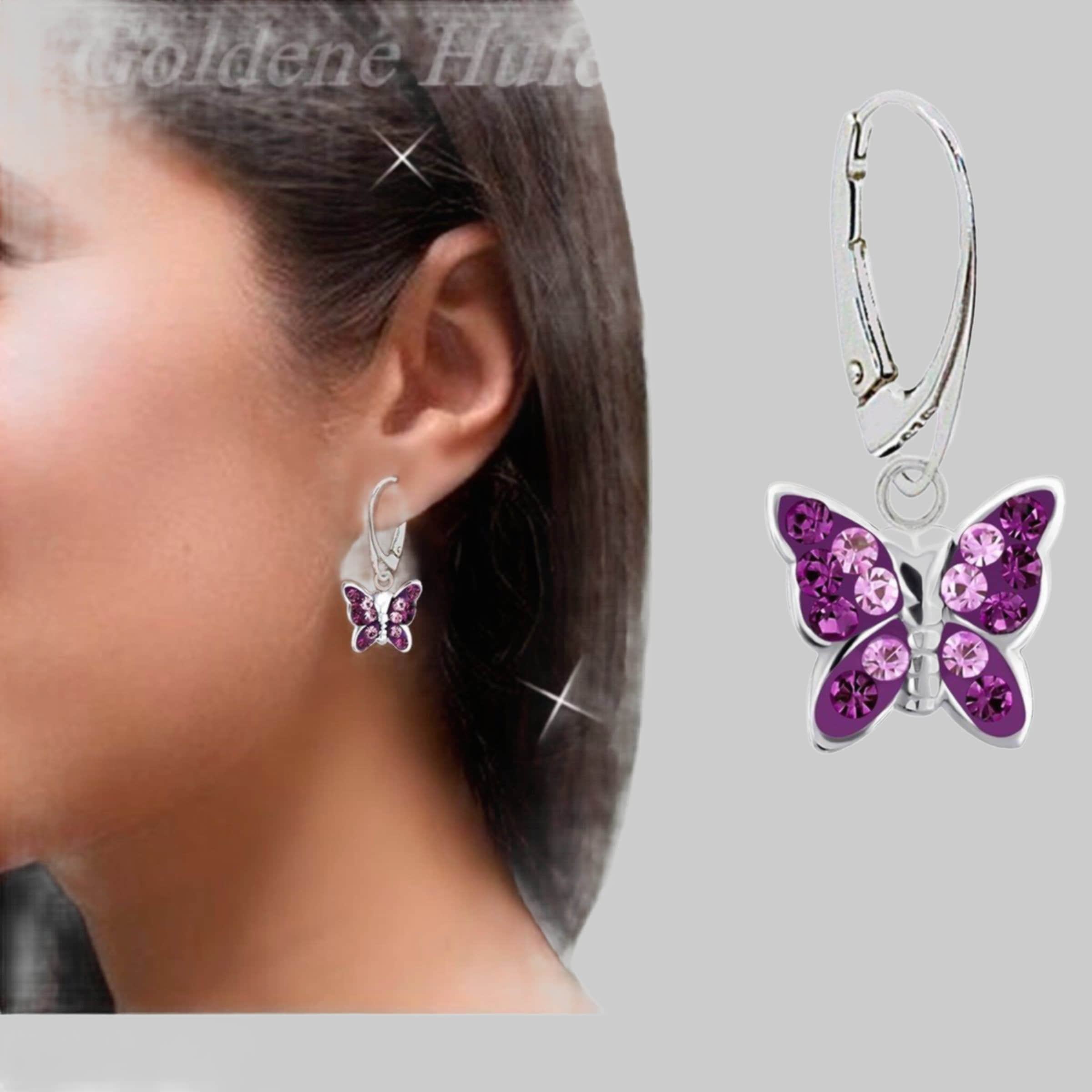 Goldene Hufeisen OROVIVO Victoria Schmuck: Kristall-Schmetterling-Ohrringe Set aus 925er Silber (4-tlg) Lila-Ameth myToys