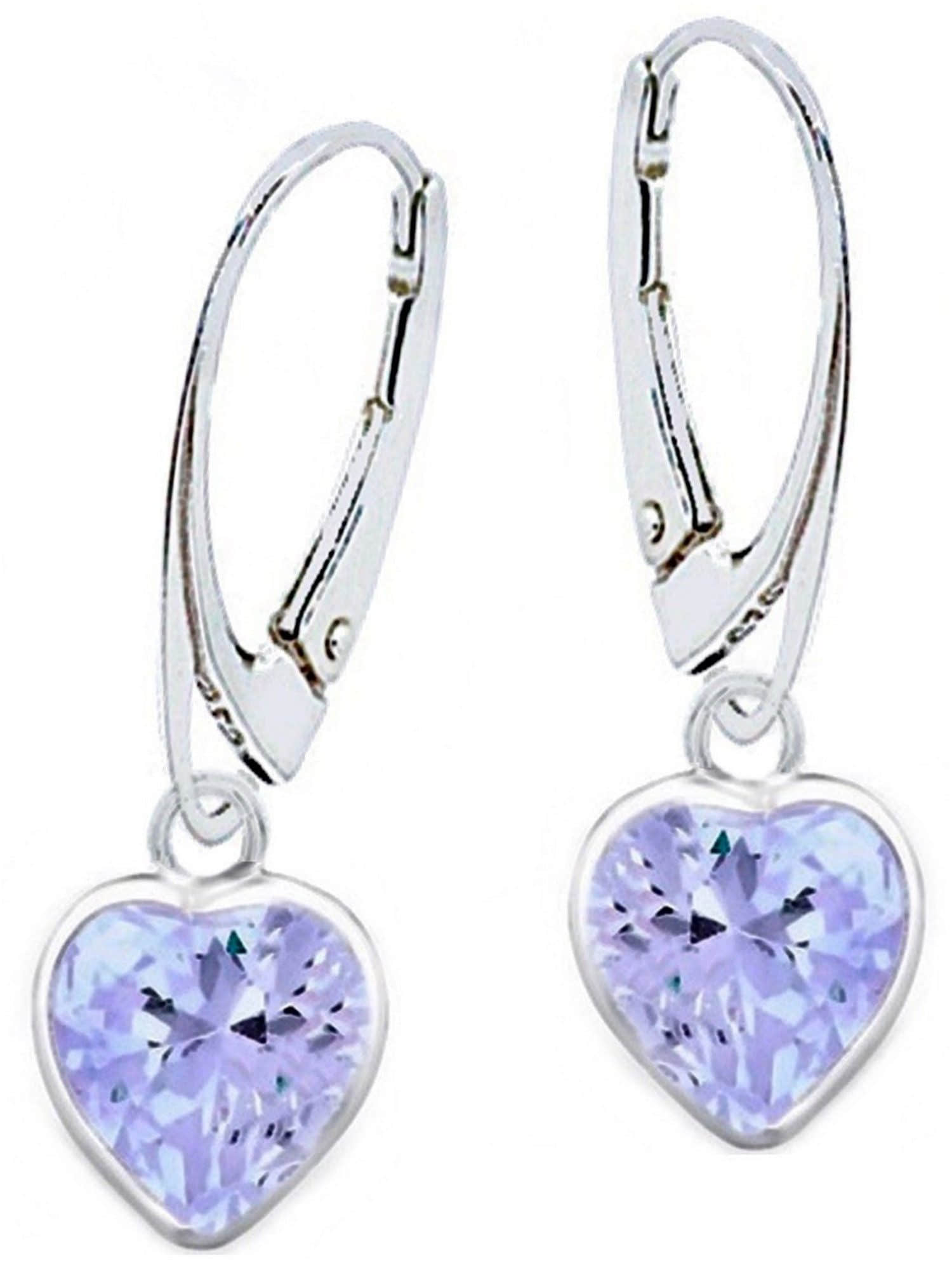 Goldene Hufeisen OROVOVO Herz Ohrhänger 925 Sterling Silber mit Zirkonia - Materia Schmuck Lila myToys