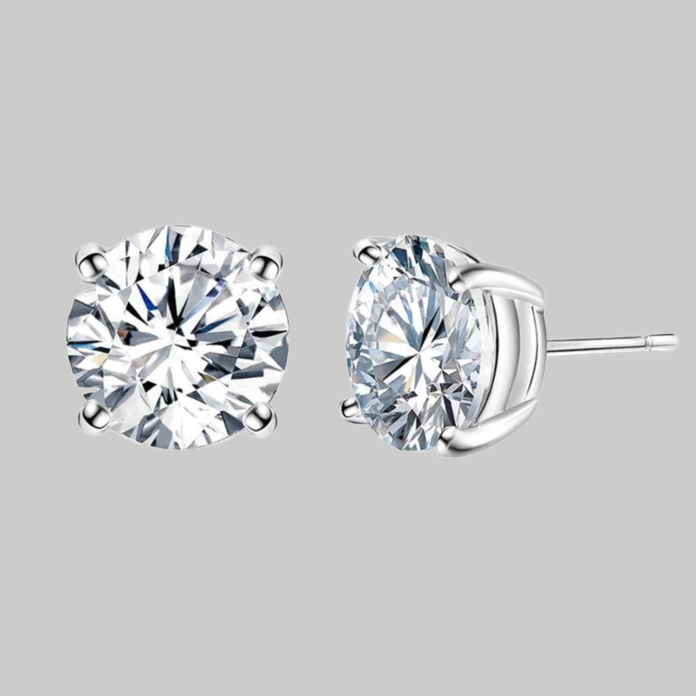 Mädchenmode ROUGEMONT ROUGEMONT Paar Ohrsteker Handgefertigte Damen Pavé Zirkonia Ohrsteker 6mm 7mm 8mm 925 Silber, Hypoallergen Silber