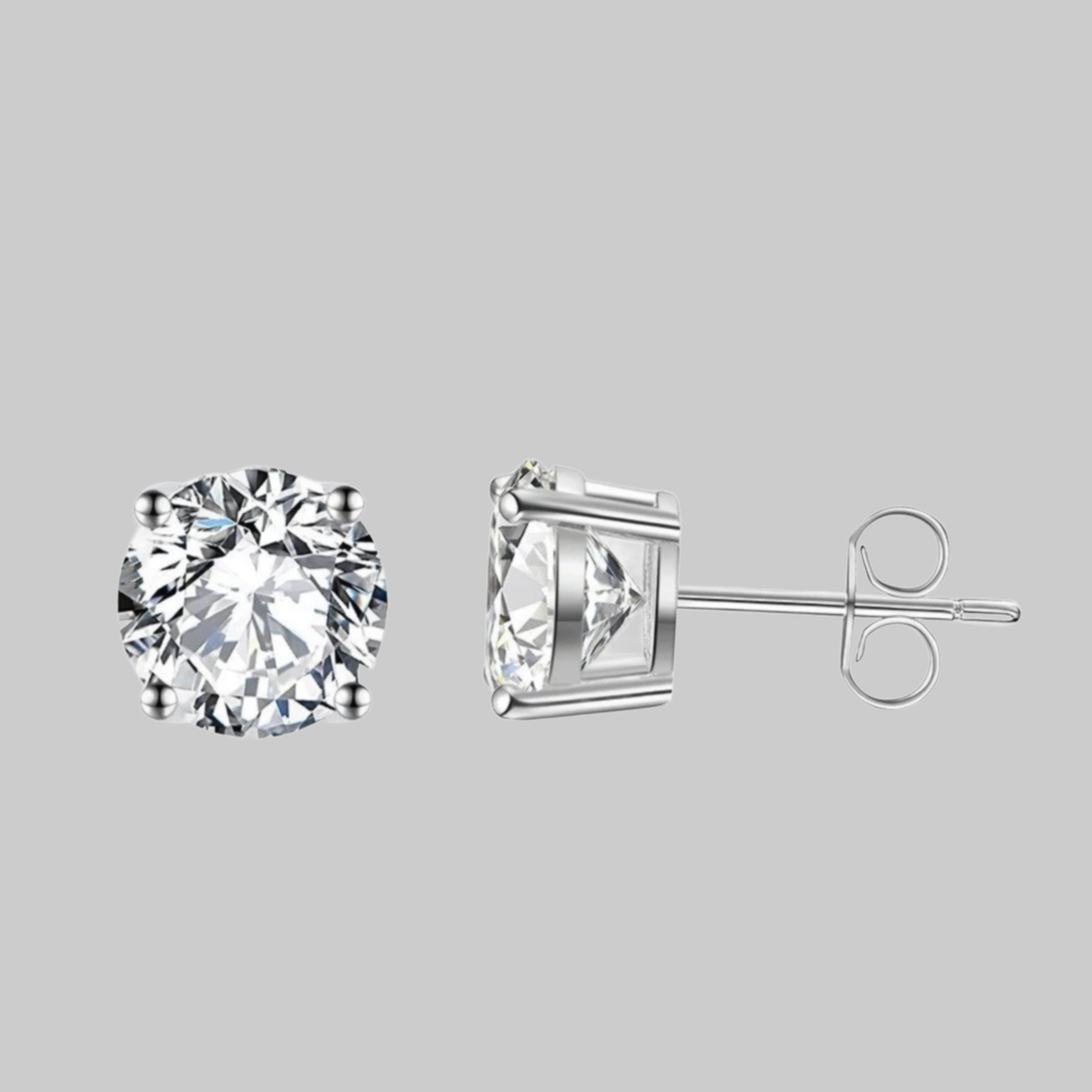 Mädchenmode ROUGEMONT ROUGEMONT Paar Ohrsteker Handgefertigte Damen Pavé Zirkonia Ohrsteker 6mm 7mm 8mm 925 Silber, Hypoallergen Silber