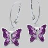 Goldene Hufeisen myToys Rafaela Donata Sterling Silver Butterfly Stud Earrings - Heart Design Amethyst