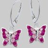 Rafaela Donata Sterling Silver Butterfly Stud Earrings - Heart Design Magenta Goldene Hufeisen myToys