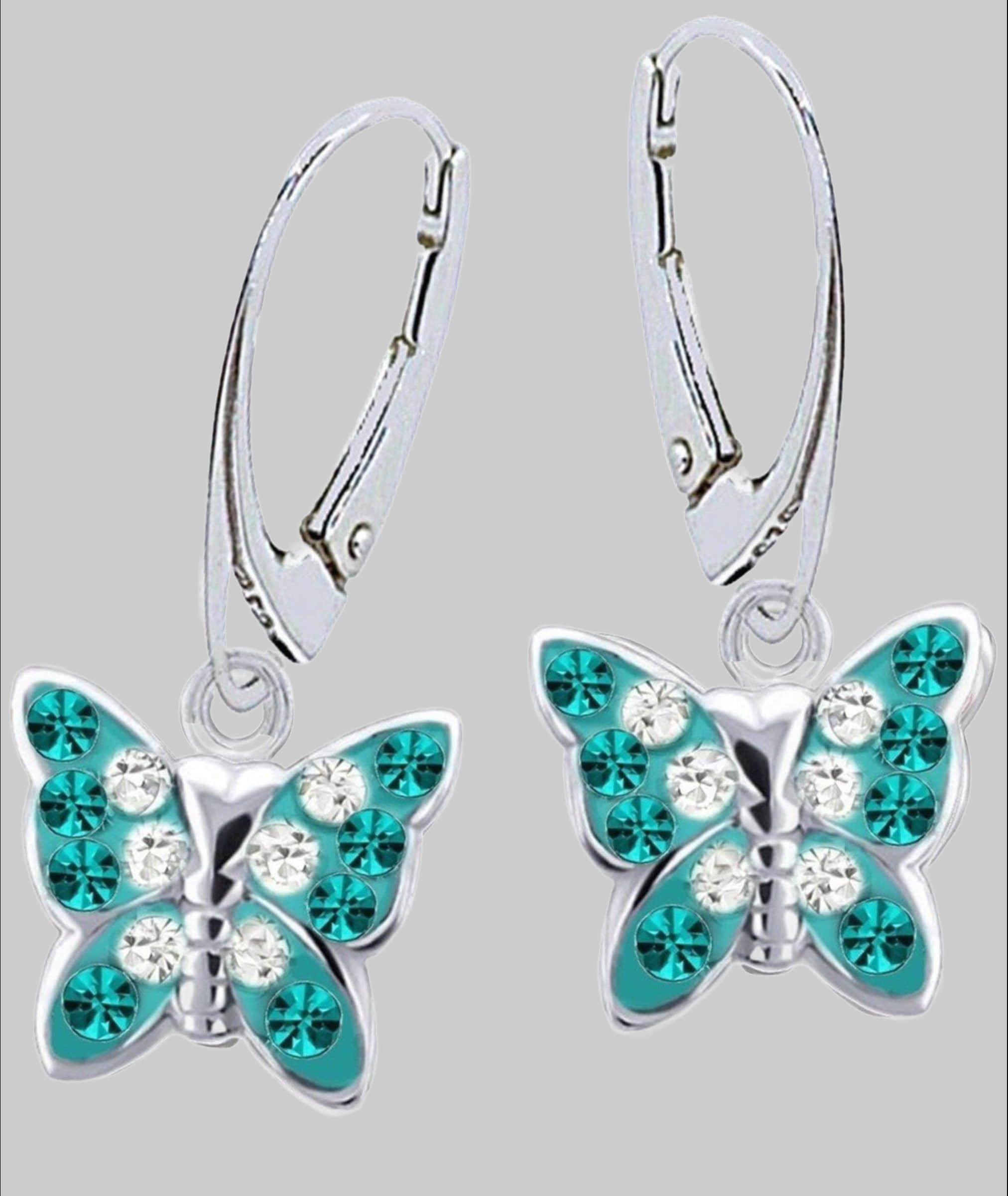 Goldene Hufeisen myToys Rafaela Donata Sterling Silver Butterfly Stud Earrings - Heart Design Türkis